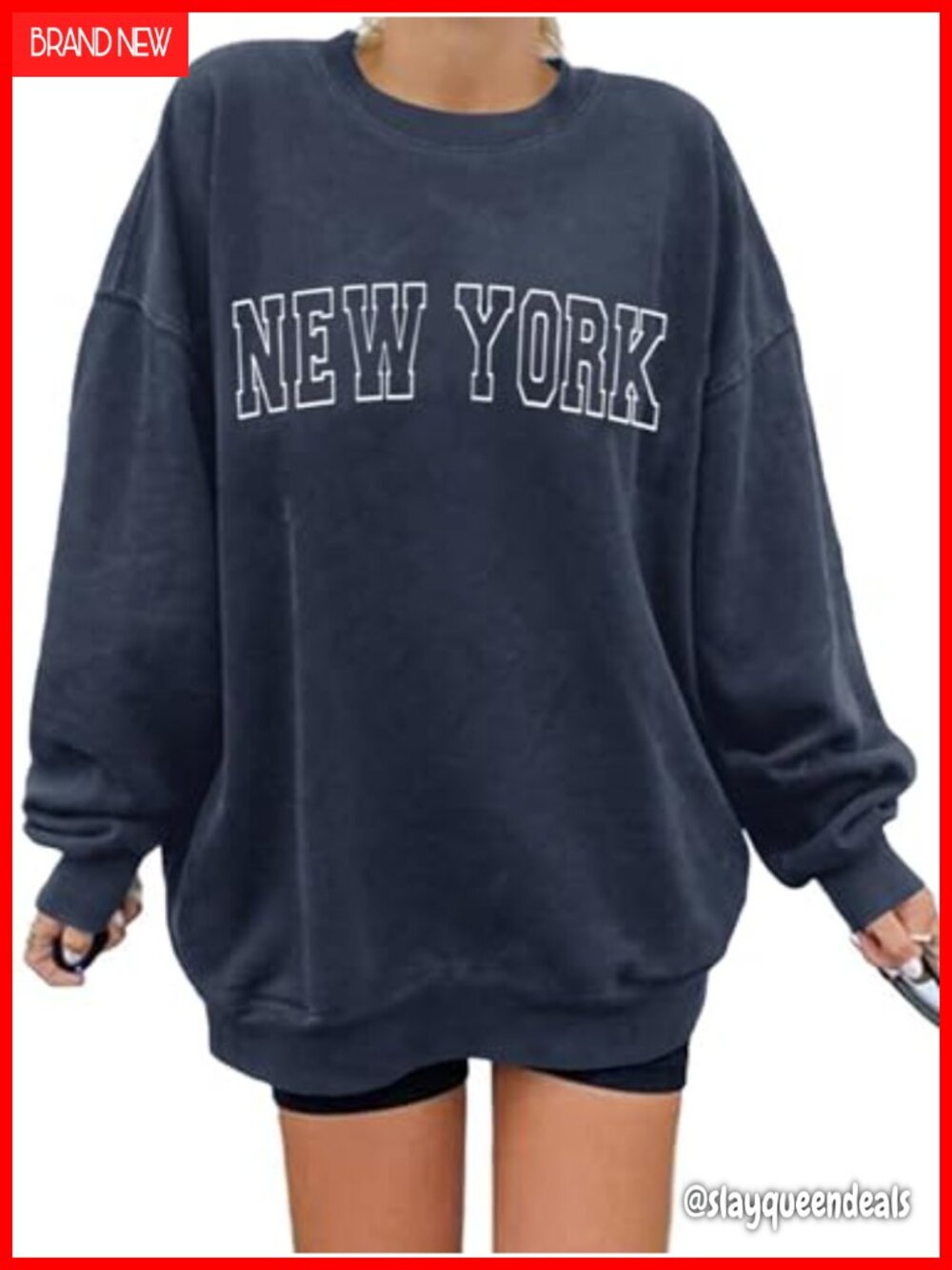 Oversized Crewneck Long Sleeve Pullover Sweatshirt Casual Loose Top